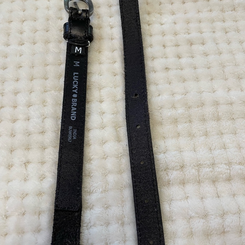 Lucky Brand blue and gold beaded leather belt size medium - Picture 7 of 8